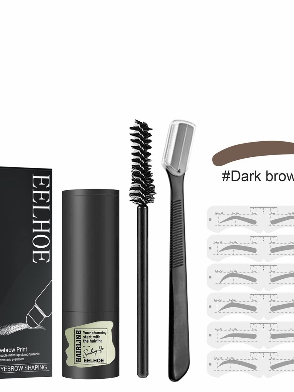 EELHOE Dark Brown Eyebrow Tint Kit with Brush & Razor